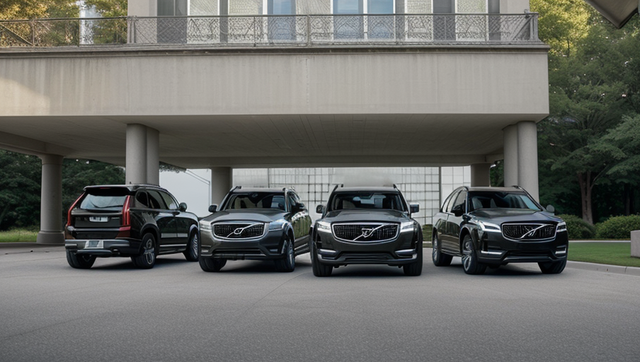 4 black suvs